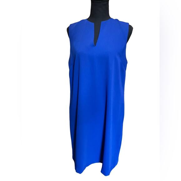 mercer & madison Dresses & Skirts - Mercer & Madison Royal Blue Silky sleeveless V-Neck Shift Dress Women's 10